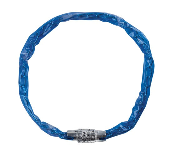 Combinatiekettingslot met kunststof hoes 500 x 2 mm blauw