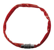 Combinatiekettingslot met kunststof hoes 500 x 2 mm rood