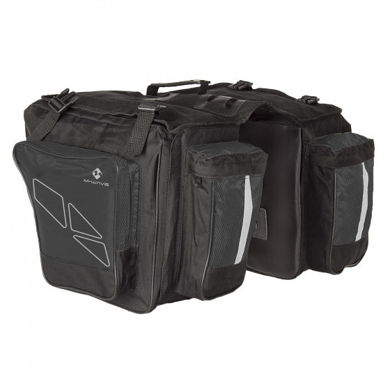 dubbele fietstas Amsterdam Triple 96 liter zwart