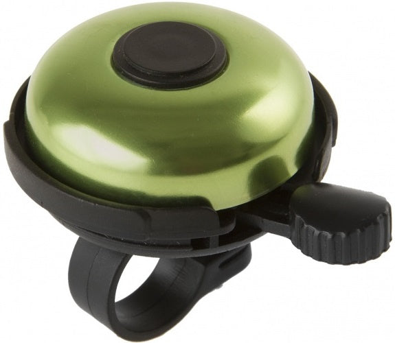 fietsbel 53 mm aluminium zwart/groen