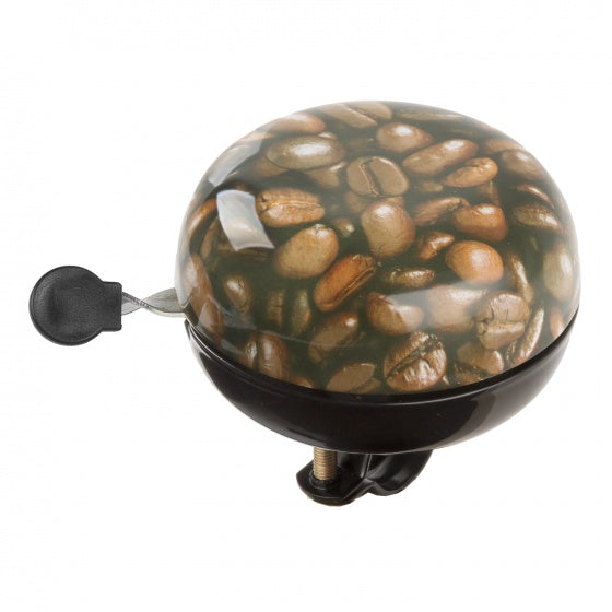 fietsbel Ding Dong Coffee 80 mm bruin/zwart