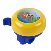 fietsbel Fish 55 mm staal geel/blauw
