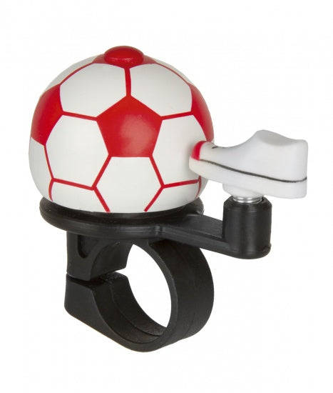 Fietsbel Mini Voetbal Wit Rood