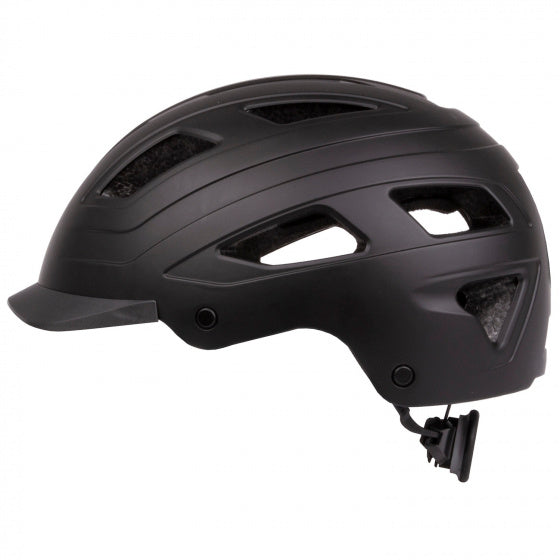 fietshelm Urban met licht ABS matzwart mt 55-58 cm