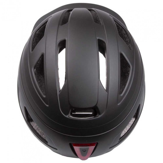 fietshelm Urban met licht ABS matzwart mt 55-58 cm