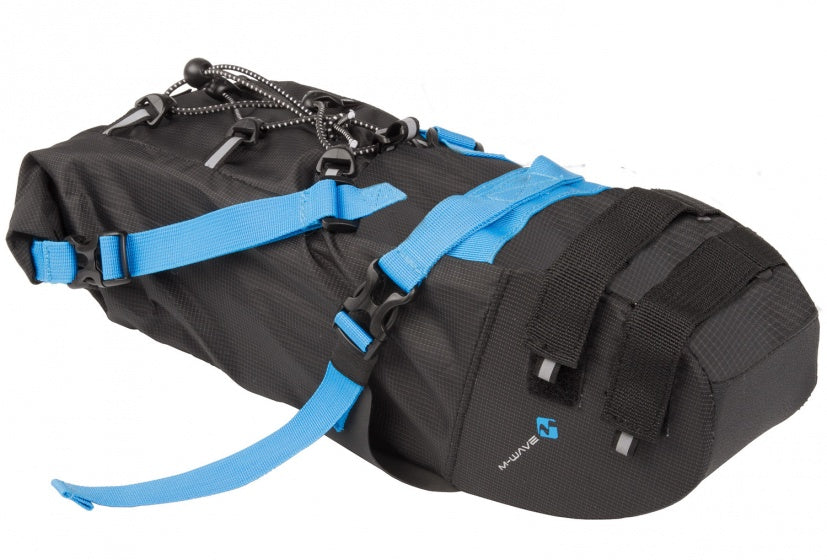 zadeltas Rough Ride polyester 5 liter zwart/blauw