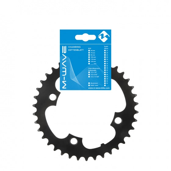 kettingblad e-bike 1/2 x 3/32 38T 104 mm zwart