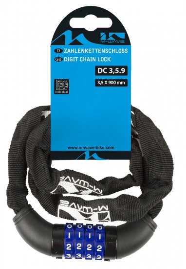 Kettingcijferslot met nylon hoes 900 x 3
