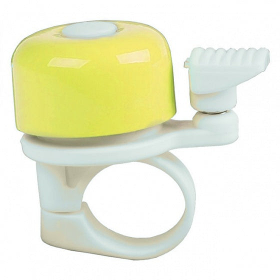 fietsbel mini 34 mm geel