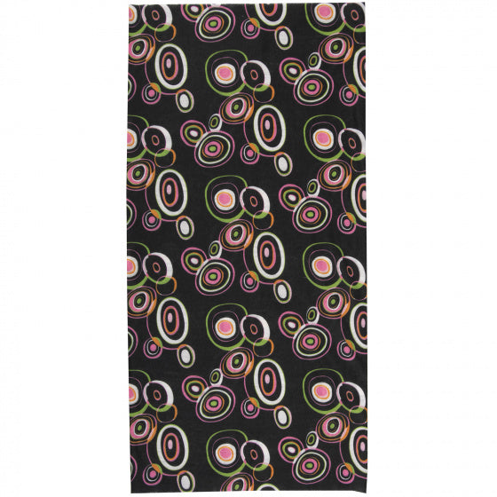 nekwarmer Circles polyester zwart/roze one-size