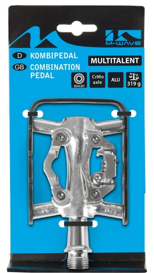 Pedaal Combination Peasy zwart/zilver per set