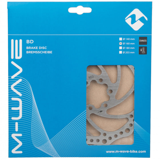 remschijf 160 mm 6 gaats RVS zilver