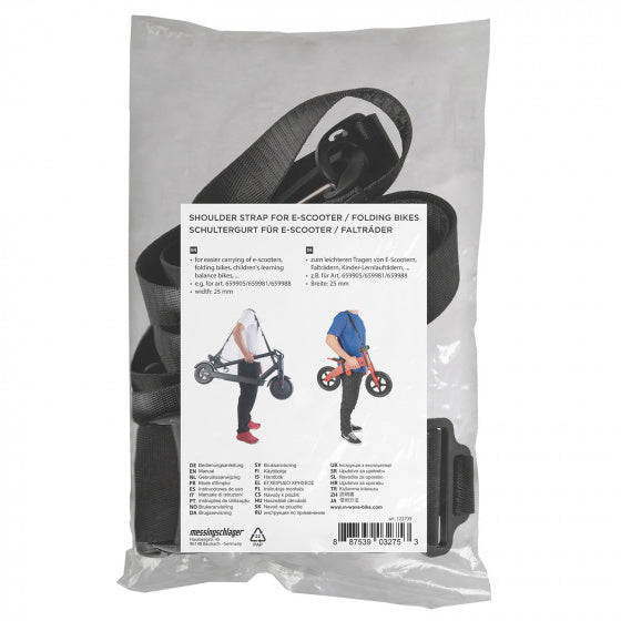 schouderband E-Scooter nylon zwart