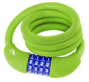 Spiraalslot cijfercombinatie silicone 1000 x 12 mm groen