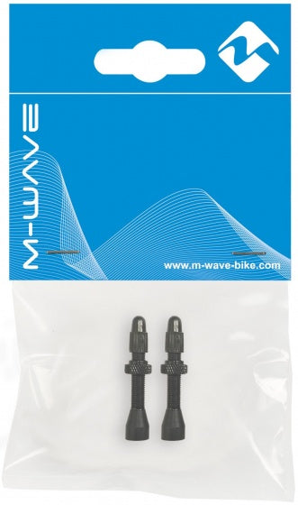 tubeless ventiel met bovenmoer 47 mm FV zwart 2 stuks