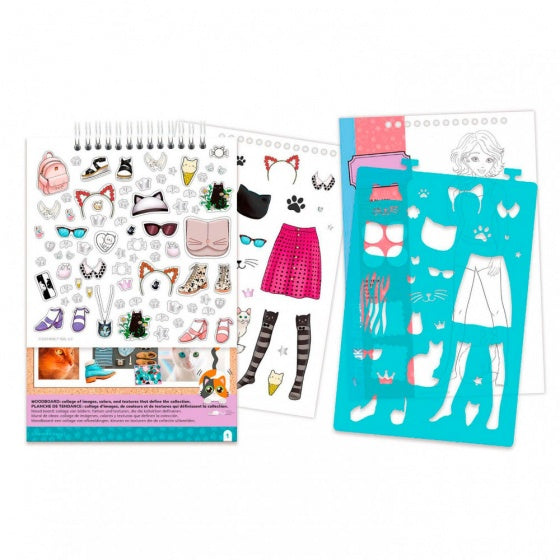 kleur- en schetsboek Fashion Design - Pretty Kitty