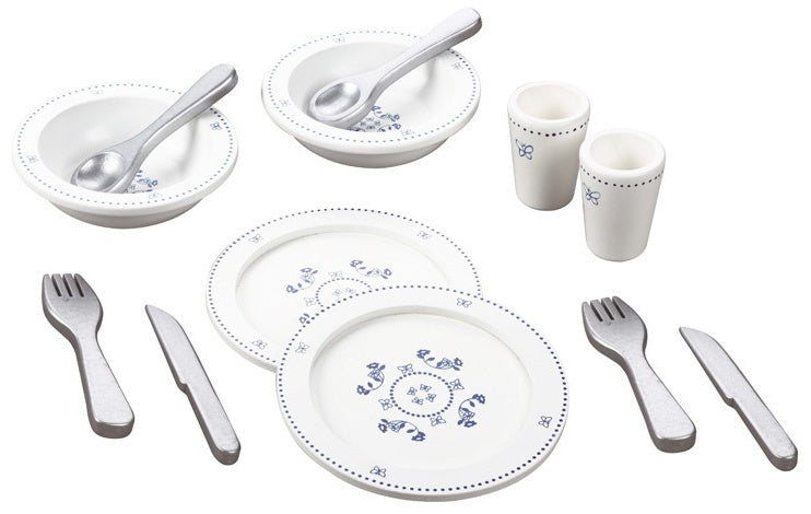 servies hout 12-delig wit