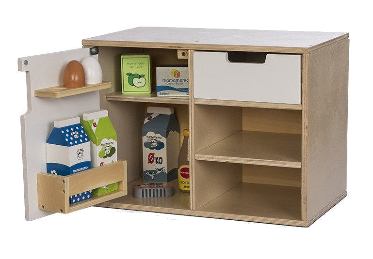 houten keukenkastje met koelkast 36 cm