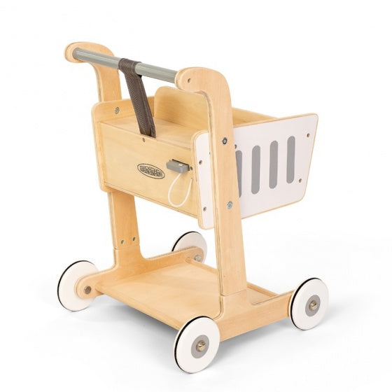 Winkelwagen met kinderzitje hout 51 x 38 x 35 cm