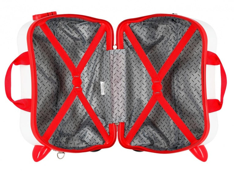 happy time ride-on koffer lieveheersbeestje 34 liter wit/rood