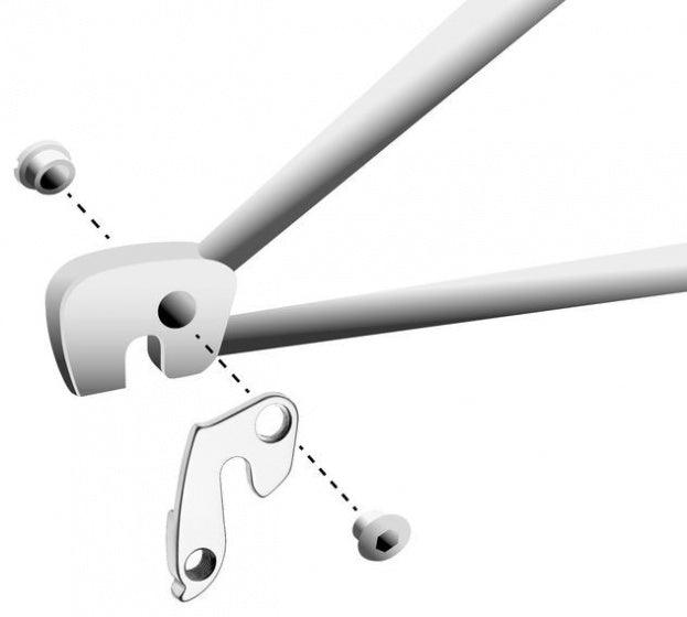 derailleurhanger GH-106 71 mm zilver
