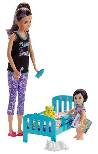 Barbie speelset babysitter slaaptijd