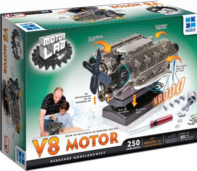 bouwmodelset Motor Lab: V8 motor 250-delig