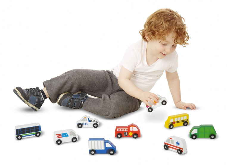 auto-set junior 10 cm hout 10-delig