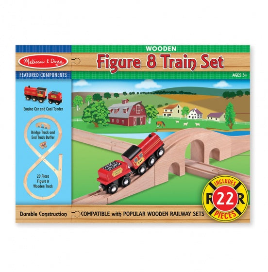 houten treinset 22-delig