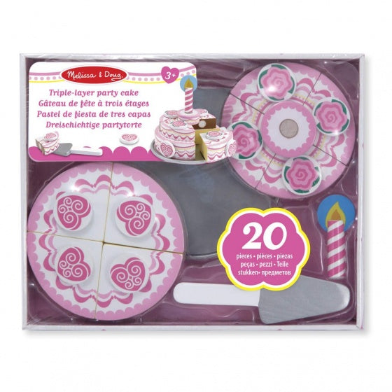 houten verjaardagstaart 20-delig roze