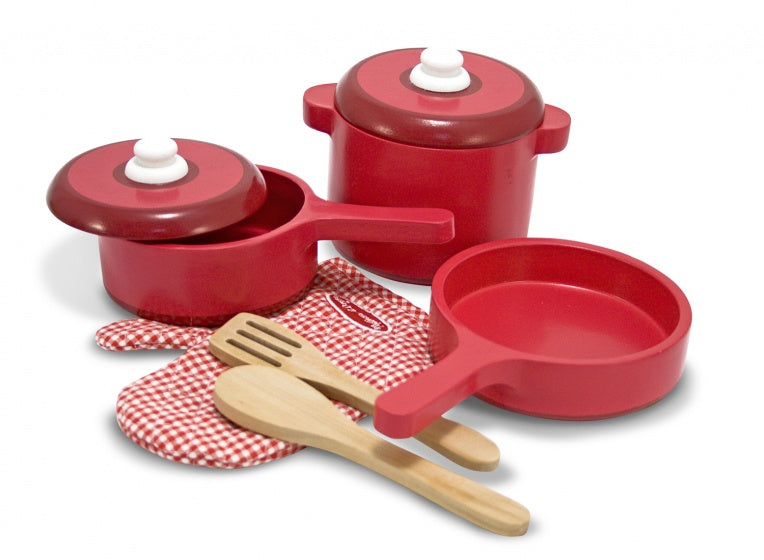 Pannenset rood 8-delig