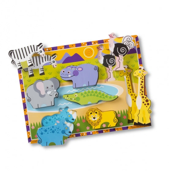 vormenpuzzel Safari Chunky junior hout 8 stukjes