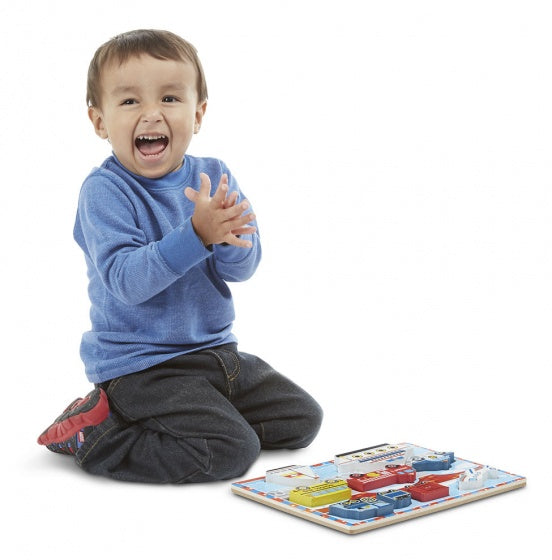 vormenpuzzel Vehicles Chunky junior hout 9 stukjes