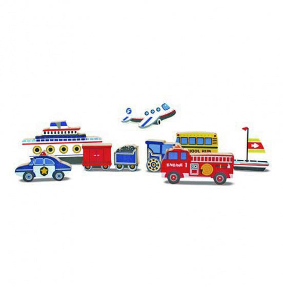 vormenpuzzel Vehicles Chunky junior hout 9 stukjes