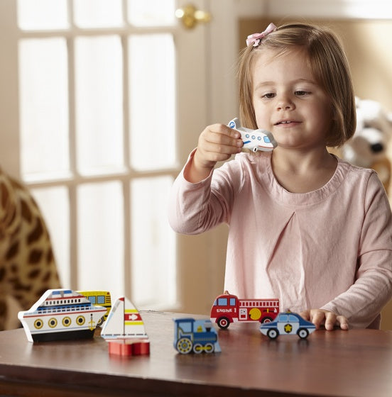 vormenpuzzel Vehicles Chunky junior hout 9 stukjes