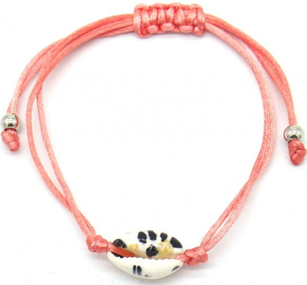 schelpenarmband Amy dames roze verstelbaar