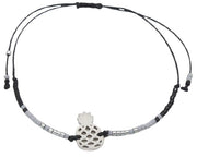 armband Ananas dames verstelbaar zwart/zilver