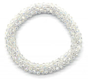 armband Anna dames glas/elastiek wit one-size