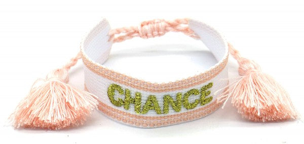 armband Chance geweven katoen verstelbaar roze