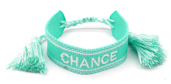 armband Chance geweven katoen verstelbaar turquoise