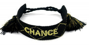 armband Chance geweven katoen verstelbaar zwart