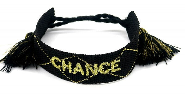 armband Chance geweven katoen verstelbaar zwart