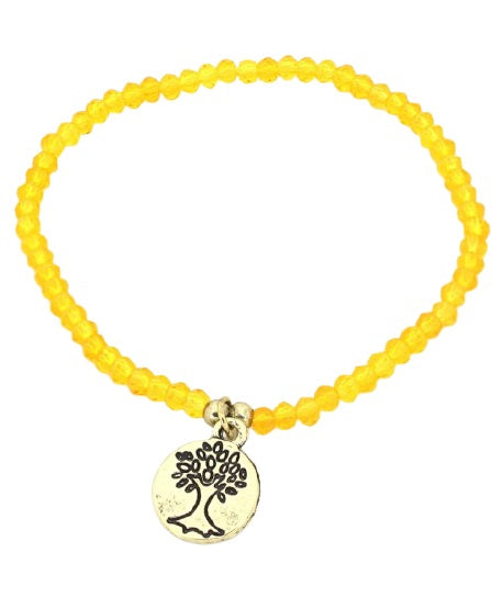 bedelarmband Charlie dames elastiek geel