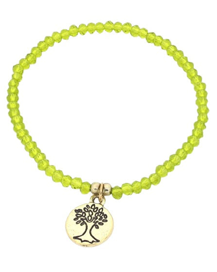 bedelarmband Charlie dames elastiek groen