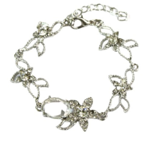 schakelarmband Dani dames kristal zilver
