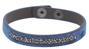 armband Dielay dames 18 - 21 cm fluweel donkerblauw