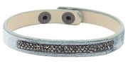 armband Dielay dames 18 - 21 cm fluweel lichtblauw