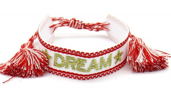 armband Dream geweven katoen verstelbaar rood