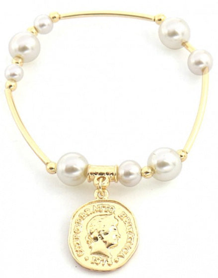 bedelarmband Elin dames elastiek goud