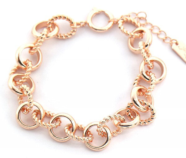 schakelarmband Emma dames 18-22 cm RVS roségoud